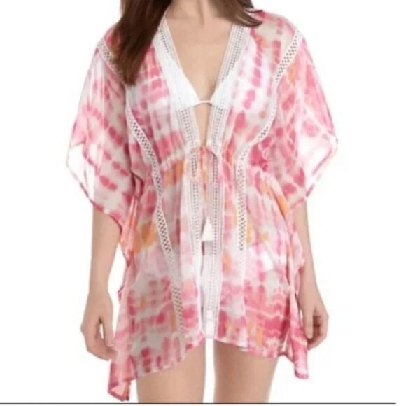 Steve Madden Other - Steve Madden Tie Dye Sheer Lace Swim Cover Up